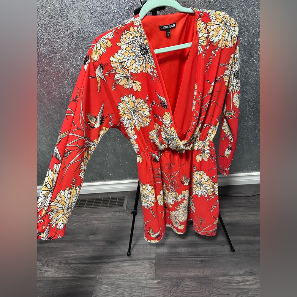 Express - XS Red Floral Dress